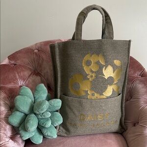NWOT Marc Jacobs Olive Tote with Gold Floral Accents